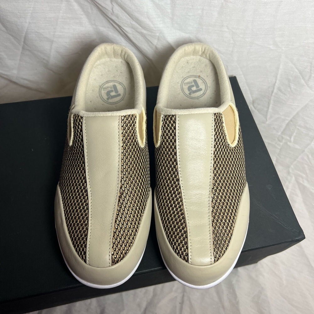 Propet Washable Walker Slide, Gold Mesh